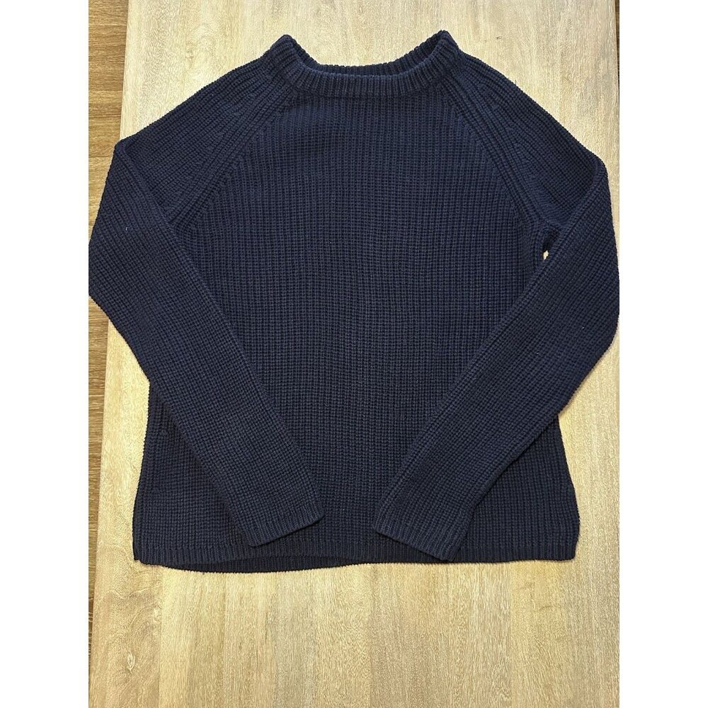 Quince 100% Organic Cotton Fisherman Crew Sweater Navy Size Medium - Picture 2 of 7